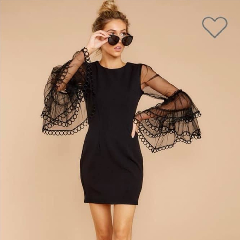 Black Dress with Bell Sleeve